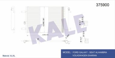 Радиатор кондиционера Ford Galaxy I/Seat Alhambra/VW Sharan 1.8-2.8 95-10 
