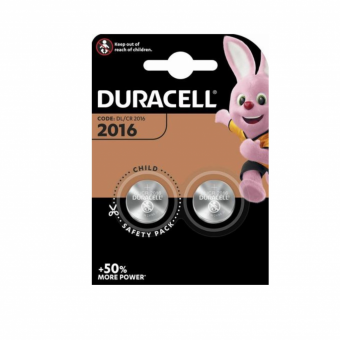 Литиевая батарейка CR2016 3V 75mAh Duracell CR2016/DUR/BL2 (2 шт. в упаковке) 
