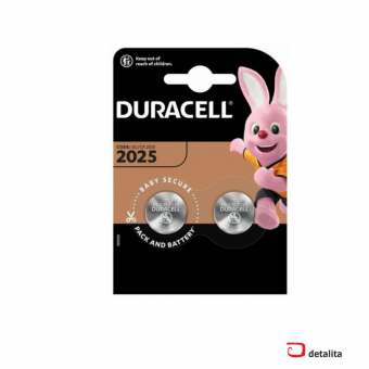 Литиевая батарейка CR2025 3V 150mAh Duracell CR2025/DUR/BL2 (2 шт. в упаковке) 