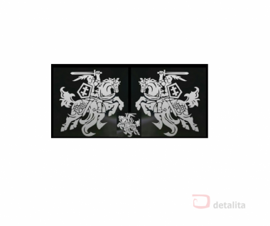 Sticker Vytis WHITE ø 100mm Set 2+1