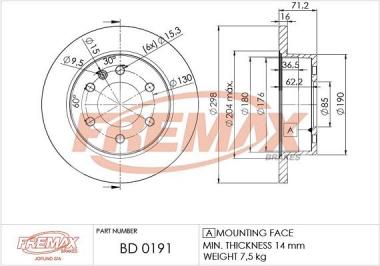 Торм. диск MB Sprinter 3-T/3,5-T B906/B907/B907/B910 1.8-3.5 06- 