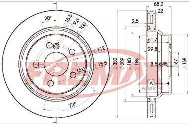 Brake disc MB CLS C218/C219/X218/E W211/W212/GLK X204 1.8-5.5 02-17 