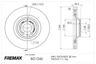 Brake disc Audi A6 C6 2.0-4.2 04-11 