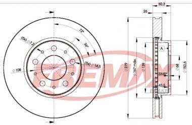 Торм. диск Volvo 850/960 I/II/C70 I/S70/S90 I/V70 I/V90 I/XC70 I 2.0-2.9 90-05 