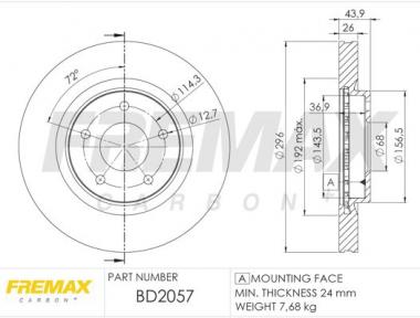 Stabdžių diskas su NANO danga Nissan Juke/Qashqai I/Rogue/Sentra VI/VII/X-Trail/II 1.5D-2.5 06- priek.