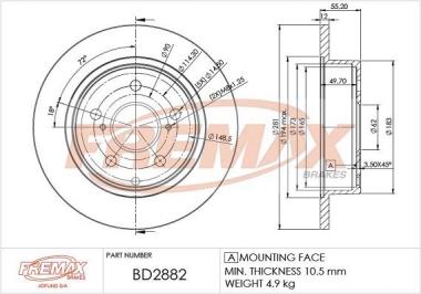 Торм. диск Toyota RAV 4 III/IV 2.0-3.5 05- 