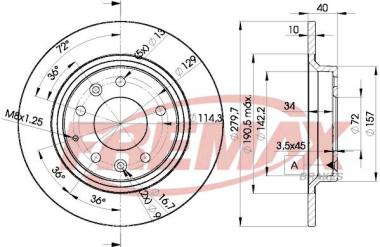 Stabdžių diskas Mazda 323 F VI/323 S VI/6/626 V/MX-5 III/Premacy 1.6-2.5 98-14 galin. 
