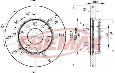 Brake disc Mazda 6 1.8-2.3 02-13 