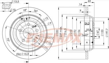 Brake disc MB ML W164/R W251/V251 3.0-5.0 05-14 