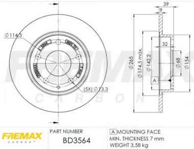 Торм. диск Mazda 3/CX-3/CX-30 1.5-2.2D 13- 