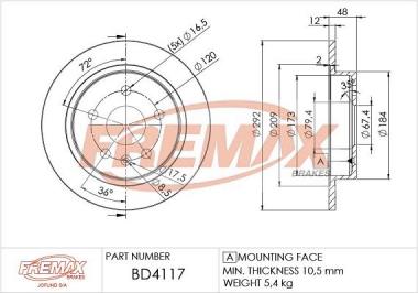 Brake disc Opel Insignia A/Saab 9-5 1.4-2.8 08-17 