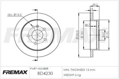 Brake disc MB ML W163 2.3-4.3 98-05 