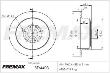 Stabdžių diskas Lexus RX 3.0/3.3H/3.5 03-08 galin. 