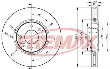 Brake disc Citroen C5 I/II/III/Xantia 2.0D/2.2D/3.0 97- 