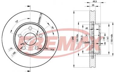 Brake disc Toyota Avensis 97> 