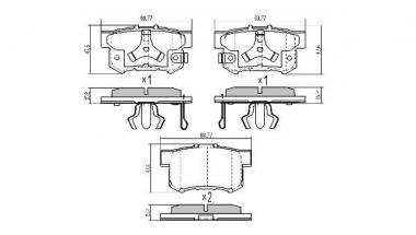 Brake pad set Honda Accord VIII/IX/CR-V II/V/Crosstour I 1.5-3.5 01- 