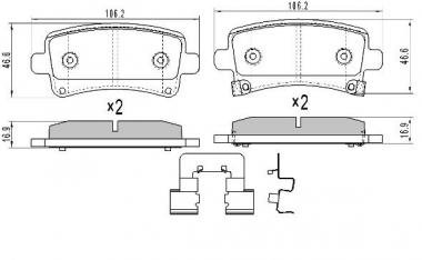 Brake pad set Opel Insignia A/Saab 9-5 1.4-2.8 08- 