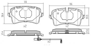 Brake pad set Audi A8 10> 