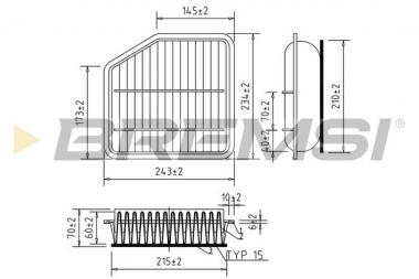 Air filter element Lexus IS II/III/Toyota RAV 4 III/IV 2.0D/2.2D/2.5H 05- 