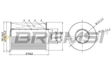 Air filter element Ford C-Max/II/Focus II/III/Grand C-Max/Kuga I/II/Volvo C30/C70 II/S40 II/V40/V50 1.0-2.5 04- 