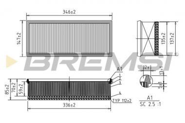 Air filter element Citroen C8/Jumpy II/Fiat Scudo/Ulysse/Peugeot 807/Expert/Toyota Proace 2.0D/2.2D 06- 