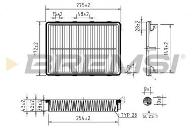 Air filter element Hyundai Tucson/Kia Sportage IV 1.6D-2.0DH 15- 