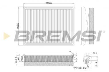 Воздушный фильтр Citroen Berlingo/C3 Aircross II/C3 III/C4 Cactus/C4 III/C4 Spacetourer/C5 Aircross/C-Elysee/DS DS3/DS7 1,5D 17- 