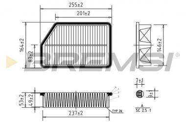 Air filter element Hyundai I40 I/CW/IX35/Kia Carens IV/Sportage III 1.6-2.4 09- 