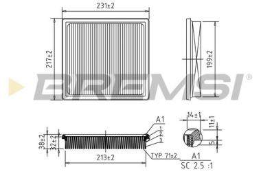 Air filter element Subaru Forester/Impreza/Outback/XV 1.6-2.5 16- 
