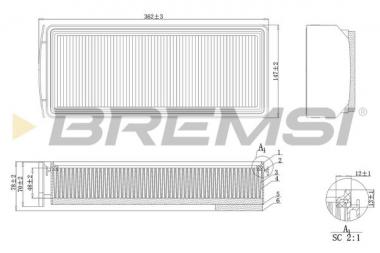Air filter element BMW 3 F30/3 GT F34/4 F32/4 GC F36/5 F10/5 GT F07/6 F12 3.0D 08- 