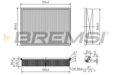 Air filter element MB Sprinter 3-T/3,5-T B906/B907/B910/VW Crafter 2.0D-3.5 06- 