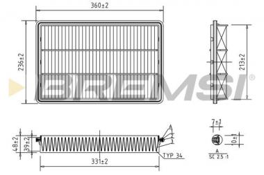 Air filter element Mitsubishi Pajero 3.2 DI-D 00> 
