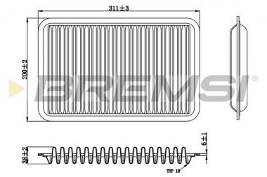 Air filter element Mazda 2/3 1.3-1.6 03-15 