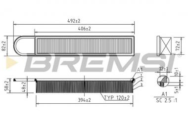 Air filter element Citr C3/C4 /Peug 207/308 1.4/1.6 16v 07> 