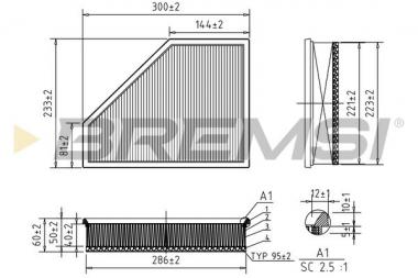 Air filter element BMW 1 E81/3 E90/X1 E84 2.0D/3.0D 04-15 
