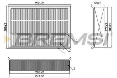 Air filter element Ford Focus C-Max/Focus II/Volvo C30/S40 II/V50 1.4-2.0 03-12 
