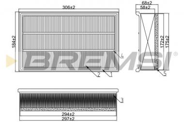 Air filter element Audi 100 C4/A6 C4 2.2/2.4D/2.5D 90-97 