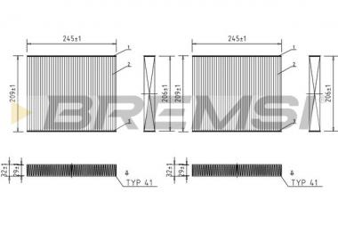 Interior filter BMW 5 F10/5 GT F07/6 F12/6 GC F06/7 F01 1.6-6.6 08- 