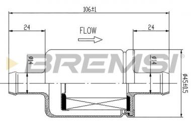 Fuel filter Ø14 L=106 mm 