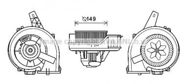 Вентилятор салона Audi A1/A2/Seat Cordoba/Ibiza III/IV/Toledo IV/Skoda Fabia I/II/III/Rapid/Roomster 1.0-2.0D 99- 