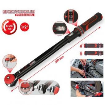 1/2" Torque wrench with rotary mushroom ratchet head, 40 - 200 Nm 