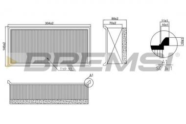 Air filter element Toyota Avensis/Corolla Verso 2.0D/2.2D 05-09 