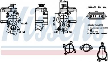 EGR valve Nissan NV400/Qashqai I/X-Trail/II/III/Opel Movano B/Vivaro A/Renault Espace IV/Grand Scenic III/Koleos I/II/Laguna 2.0D/2.3D 06- 