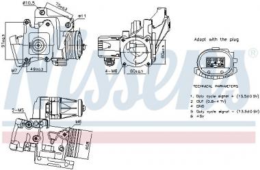 EGR vožtuvas Volvo C30/C70 II/S40 II/S60 II/S80 II/V40/V50/V60 I/V70 III/XC60 I/XC70 II 2.0D/2.4D/2.4DH 07- 