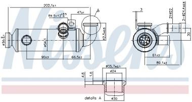 Oхладитель рециркуляции отработавших газов Volvo C30/S40 II/S80 II/V50/V70 III/Citroen Berlingo/C2/C3 I/II/C4 I 1.6D 03- 