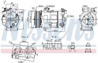 Compressor A/C Fiat Talento/Nissan NV300/Primastar/Opel Movano B/Renault Latitude/Master III/Trafic III 1.6D/2.0D/2.3D 06- 