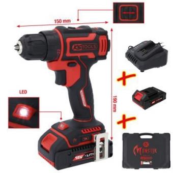 eMONSTER brushless cordless screwdriver set with drill function, 4 pcs 