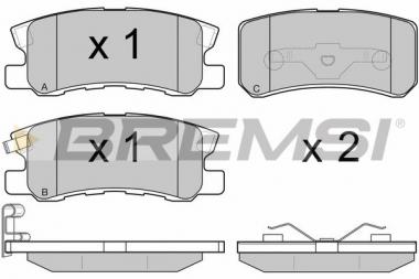 Stabdžių trinkelės Citroen C4 Aircross/C-Crosser/Mitsubishi ASX/Grandis/Lancer VIII/Outlander II/Pajero II/III/IV 1.6-3.8 00- galin. 
