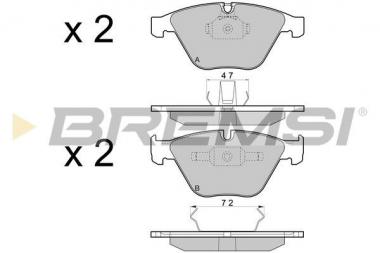 Brake pad set BMW 1 E82/3 E90/5 E60/6 E63/7 E65/X1 E84/Z4 E89 2.0-6.0 01-16 