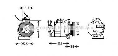 Compressor A/C Volvo S80 II/V70 III/XC60 I/XC70 II/Ford Mondeo IV/S-Max 2.0-3.2 06- 
